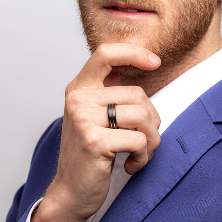 Ring in Black Titanium & 10ct Rose Gold Ring in Black Titanium & 10ct Rose Gold