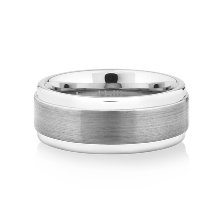 Men's Ring in Grey Sapphire Tungsten Men's Ring in Grey Sapphire Tungsten