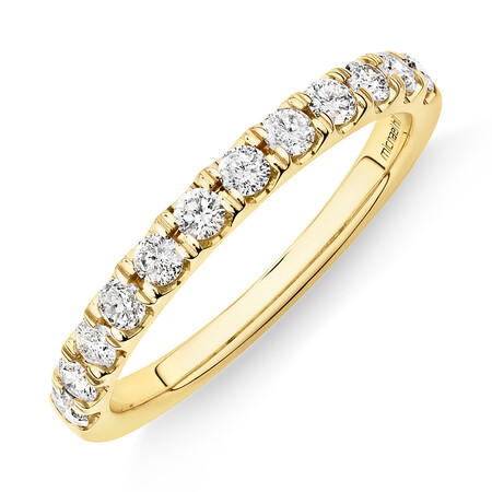 Wedding Band with 1/2 Carat TW of Diamonds in 14ct Yellow Gold Wedding Band with 1/2 Carat TW of Diamonds in 14ct Yellow Gold