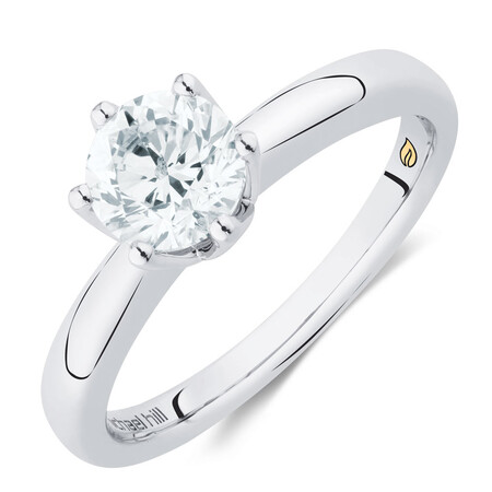 Whitefire Solitaire Engagement Ring with a 1 Carat TW Diamond in 18ct White & 22ct Yellow Gold Whitefire Solitaire Engagement Ring with a 1 Carat TW Diamond in 18ct White & 22ct Yellow Gold