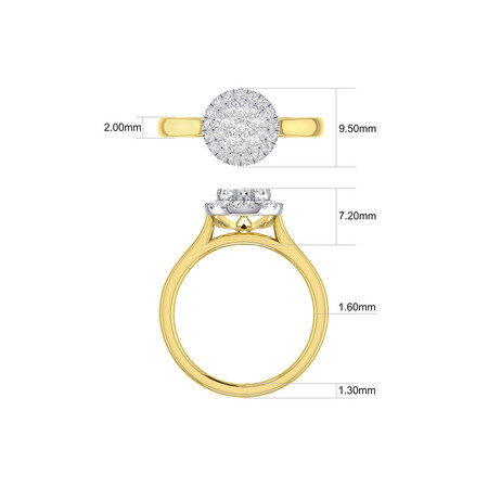 Engagement Ring with 1/2 Carat TW of Diamonds in 10ct Yellow & White Gold Engagement Ring with 1/2 Carat TW of Diamonds in 10ct Yellow & White Gold