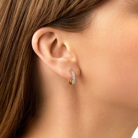 Hoop Earrings with 1/2 Carat TW of Diamonds in 18ct Yellow & White Gold Hoop Earrings with 1/2 Carat TW of Diamonds in 18ct Yellow & White Gold