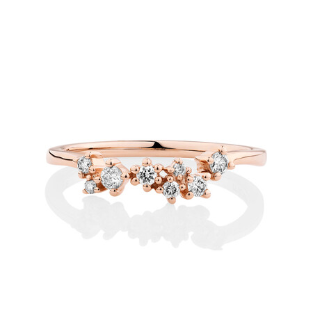 Stacker Ring with 0.18 Carat TW of Diamonds in 10ct Rose Gold Stacker Ring with 0.18 Carat TW of Diamonds in 10ct Rose Gold