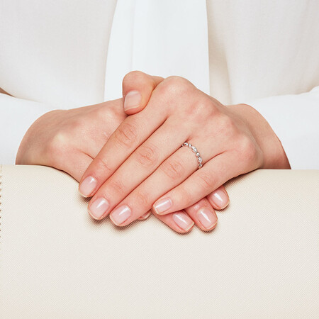Wedding Band with Diamonds in 10kt White Gold Wedding Band with Diamonds in 10kt White Gold
