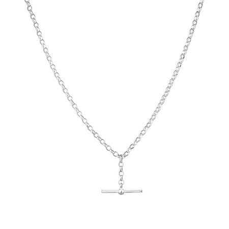 45cm (18") 2.5mm-3mm Width Belcher Chain with Fob in Sterling Silver 45cm (18") 2.5mm-3mm Width Belcher Chain with Fob in Sterling Silver