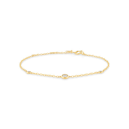 Station Bracelet with 0.10 Carat TW of Diamonds in 10kt Yellow Gold Station Bracelet with 0.10 Carat TW of Diamonds in 10kt Yellow Gold