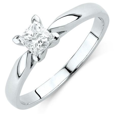 Evermore Solitaire Engagement Ring with 0.50 Carat TW Diamond in 14ct White Gold Evermore Solitaire Engagement Ring with 0.50 Carat TW Diamond in 14ct White Gold