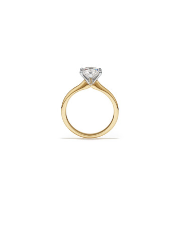Certified Solitaire Engagement Ring with a 1 1/2 Carat TW Diamond in 18ct Yellow & White Gold Certified Solitaire Engagement Ring with a 1 1/2 Carat TW Diamond in 18ct Yellow & White Gold