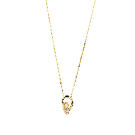Mini Knots Necklace with 0.12 Carat TW of Diamonds in 10kt Yellow Gold Mini Knots Necklace with 0.12 Carat TW of Diamonds in 10kt Yellow Gold