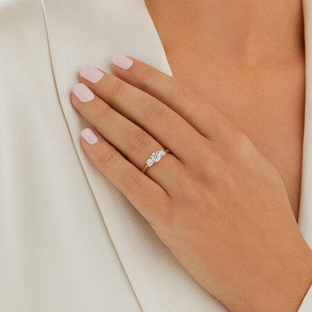 Engagement Ring with 1 Carat TW of Diamonds in 14ct Yellow & White Gold Engagement Ring with 1 Carat TW of Diamonds in 14ct Yellow & White Gold