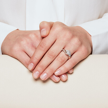 Engagement Ring with 3/4 Carat TW of Diamonds in 14ct White & Rose Gold Engagement Ring with 3/4 Carat TW of Diamonds in 14ct White & Rose Gold