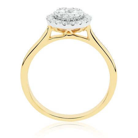 Engagement Ring with 1/2 Carat TW of Diamonds in 10ct Yellow & White Gold Engagement Ring with 1/2 Carat TW of Diamonds in 10ct Yellow & White Gold
