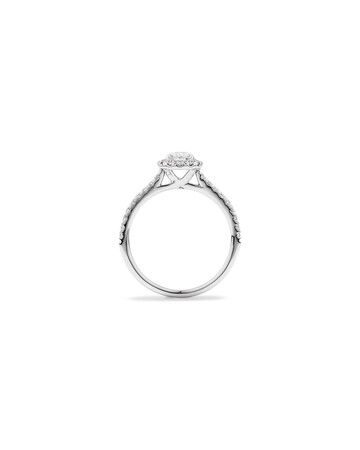 Halo Pear Engagement Ring with 0.92 Carat TW of Diamonds in 14kt White Gold Halo Pear Engagement Ring with 0.92 Carat TW of Diamonds in 14kt White Gold