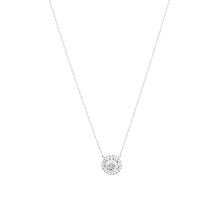 Laboratory-Created 1.25 Carat TW Diamond Necklace in 10ct White Gold Laboratory-Created 1.25 Carat TW Diamond Necklace in 10ct White Gold