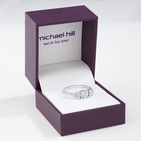 Laboratory-Created 1.70 Carat Oval Three Stone Diamond Ring In 14ct White Gold Laboratory-Created 1.70 Carat Oval Three Stone Diamond Ring In 14ct White Gold