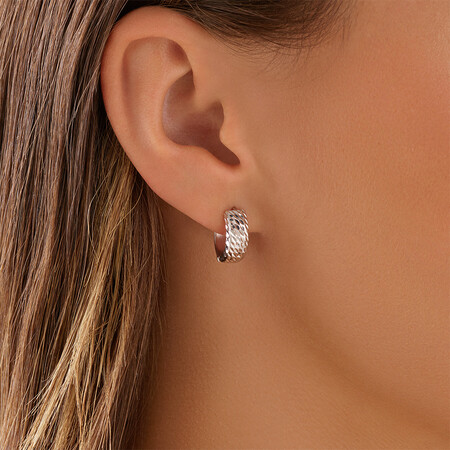 Hoop Earrings in 10ct White Gold Hoop Earrings in 10ct White Gold