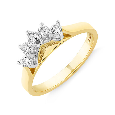 Wedding Band with 1/4 Carat TW of Diamonds in 10kt Yellow & White Gold