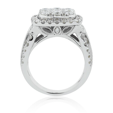 Cluster Halo Ring with 3 Carat TW of Diamonds in 10ct White Gold Cluster Halo Ring with 3 Carat TW of Diamonds in 10ct White Gold