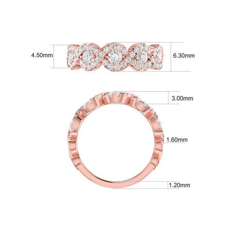 Ring with 1 Carat TW of Diamonds in 14ct Rose Gold Ring with 1 Carat TW of Diamonds in 14ct Rose Gold