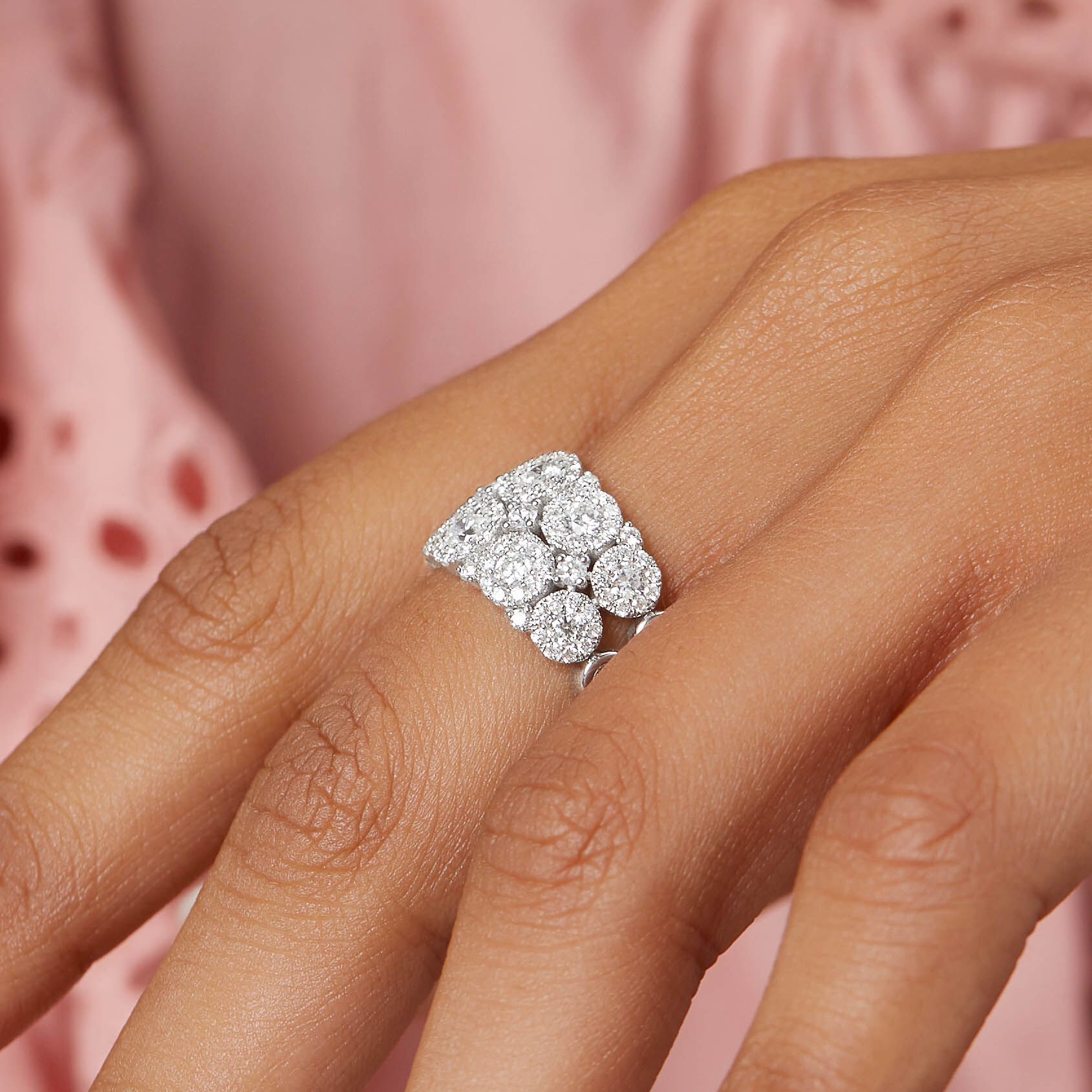 Bubble Ring with 2 Carat TW of Diamonds in 14ct White Gold