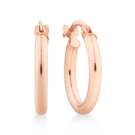 14mm Hoop Earrings in 10ct Rose Gold 14mm Hoop Earrings in 10ct Rose Gold