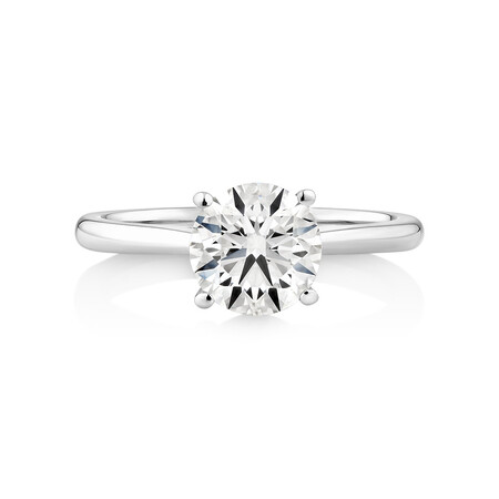 Evermore Certified Solitaire Engagement Ring with 1.50 Carat TW Diamond in 14kt White Gold Evermore Certified Solitaire Engagement Ring with 1.50 Carat TW Diamond in 14kt White Gold