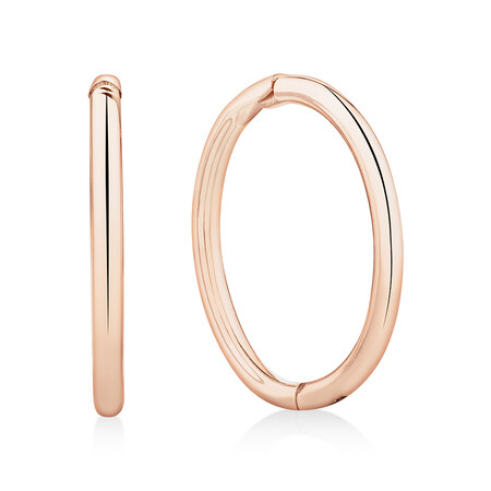 14mm Sleeper Earrings in 10ct Rose Gold 14mm Sleeper Earrings in 10ct Rose Gold