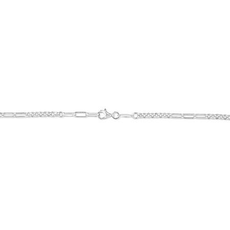 45cm (18") 3mm-3.5mm Width Belcher T-bar Fob Chain in Sterling Silver 45cm (18") 3mm-3.5mm Width Belcher T-bar Fob Chain in Sterling Silver
