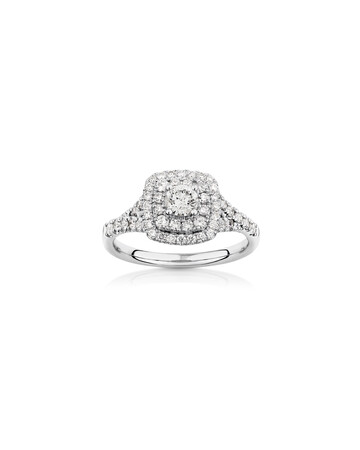 Bridal Set with 1.18 Carat TW of Diamonds in 14ct White Gold Bridal Set with 1.18 Carat TW of Diamonds in 14ct White Gold