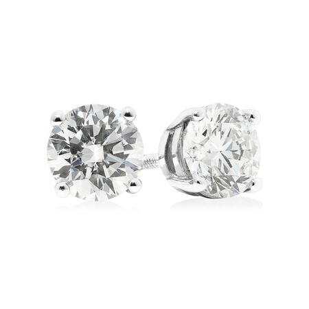 Stud Earrings with 2 Carat TW of Diamonds in 14kt White Gold