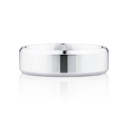 Flat Bevelled Wedding Band in 10ct White Gold Flat Bevelled Wedding Band in 10ct White Gold
