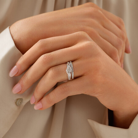 Promises of Love Bridal Set with 1/4 Carat TW of Diamonds in 10ct White Gold Promises of Love Bridal Set with 1/4 Carat TW of Diamonds in 10ct White Gold
