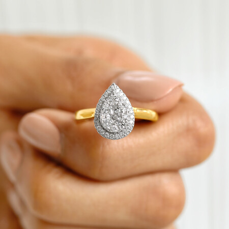 Engagement Ring with 3/4 Carat TW of Diamonds in 10ct Yellow & White Gold Engagement Ring with 3/4 Carat TW of Diamonds in 10ct Yellow & White Gold