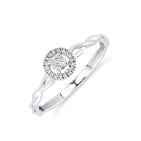 Promise Ring with 0.12 Carat TW of Diamonds in 10ct White Gold Promise Ring with 0.12 Carat TW of Diamonds in 10ct White Gold