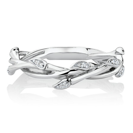 Willow Ring with Diamonds in Sterling Silver Willow Ring with Diamonds in Sterling Silver