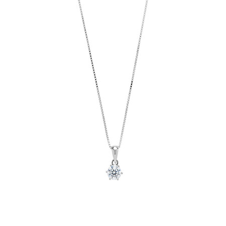 Circle Pendant with White Cubic Zirconia in Sterling Silver Circle Pendant with White Cubic Zirconia in Sterling Silver