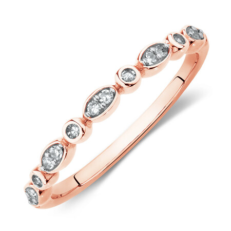 Evermore Wedding Band with Diamonds in 10ct Rose Gold Evermore Wedding Band with Diamonds in 10ct Rose Gold