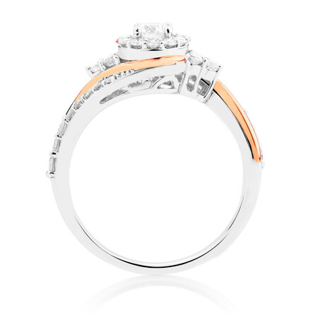 Engagement Ring with 3/4 Carat TW of Diamonds in 14ct White & Rose Gold Engagement Ring with 3/4 Carat TW of Diamonds in 14ct White & Rose Gold