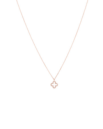 4 Leaf Clover Pendant With Diamonds In 10kt Rose Gold 4 Leaf Clover Pendant With Diamonds In 10kt Rose Gold