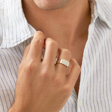 Men's Channel Set Ring in 10kt Yellow Gold With 1/2 Carat TW of Diamonds Men's Channel Set Ring in 10kt Yellow Gold With 1/2 Carat TW of Diamonds