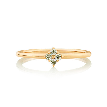 Flower Stacker Ring with Diamonds in 10ct Yellow Gold Flower Stacker Ring with Diamonds in 10ct Yellow Gold