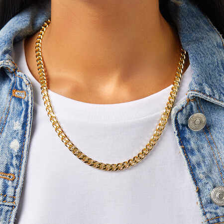 55cm (22") 6.5mm-7mm Width Solid Curb Chain in 10kt Yellow Gold 55cm (22") 6.5mm-7mm Width Solid Curb Chain in 10kt Yellow Gold