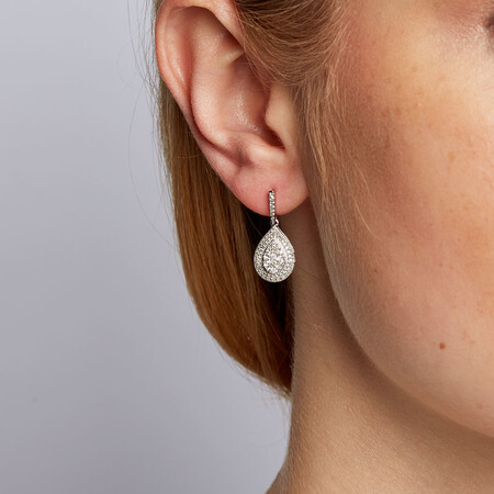 Drop Earrings with 1/2 Carat TW of Diamonds in 10kt White Gold Drop Earrings with 1/2 Carat TW of Diamonds in 10kt White Gold