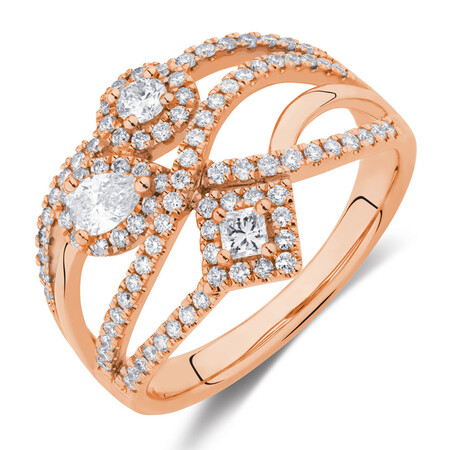 Ring with 3/4 Carat TW of Diamonds in 10kt Rose Gold Ring with 3/4 Carat TW of Diamonds in 10kt Rose Gold