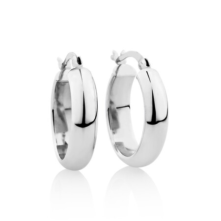 20mm Round Hoop Earrings in Sterling Silver 20mm Round Hoop Earrings in Sterling Silver