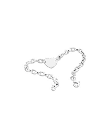 19cm (7.5") Heart Disc Bracelet in Sterling Silver 19cm (7.5") Heart Disc Bracelet in Sterling Silver