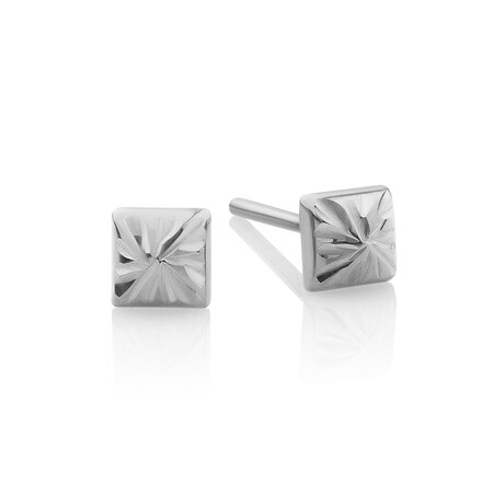 Pyramid Stud Earrings in 10ct White Gold Pyramid Stud Earrings in 10ct White Gold
