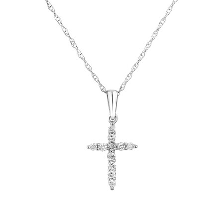 Cross Pendant with Diamonds in 10kt White Gold Cross Pendant with Diamonds in 10kt White Gold