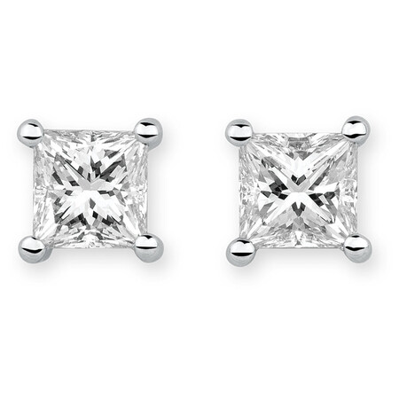 Stud Earrings with 1 Carat TW of Diamonds in 18ct White Gold Stud Earrings with 1 Carat TW of Diamonds in 18ct White Gold