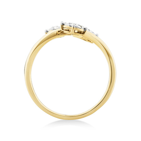 Fancy Cluster Ring with 0.25 Carat TW of Diamonds in 10kt Yellow Gold Fancy Cluster Ring with 0.25 Carat TW of Diamonds in 10kt Yellow Gold